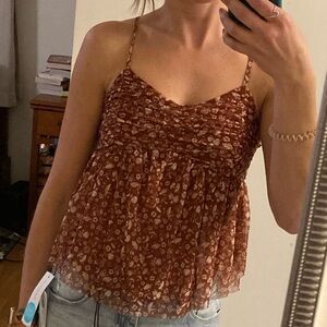 Daisy & Delia mushroom cropped mesh tank size XS